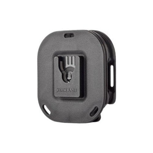 Klick Fast Delta Plus Magnetic Mount DELTAPLUSMAGD — black magnetic Klick Fast plastic radio carrying attachment for carry devices on a white background