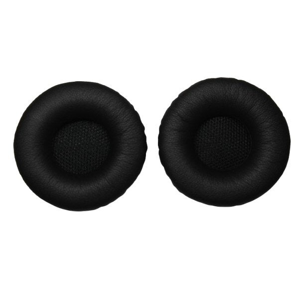 Pair of black earbud cushions on a white background