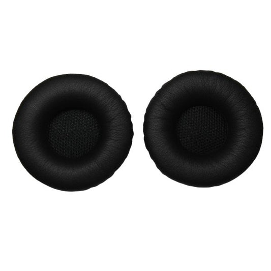 Pair of black earbud cushions on a white background
