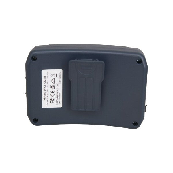 Rear view of Grey extruded Eartec Conference module without rubberised cover on a white background