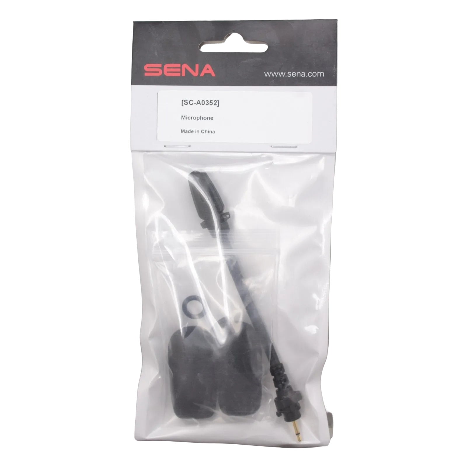 SENA retail pack  black mic boom arm with mini jack and two black mic foams with rubber rings part SC-A0352 for CAST headsets