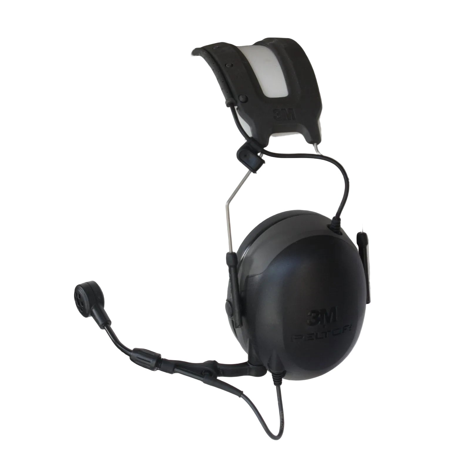 A black 3M Proline communication headset with an attached boom microphone, Boom side displayed only.