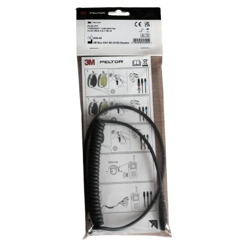 Peltor Curly Cable for FLX2 headset open end (Fit the connector of your choice)