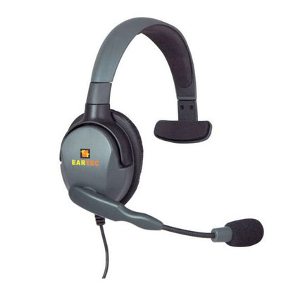 Eartec grey single sided cabled headset with boom arm Model Max 4G