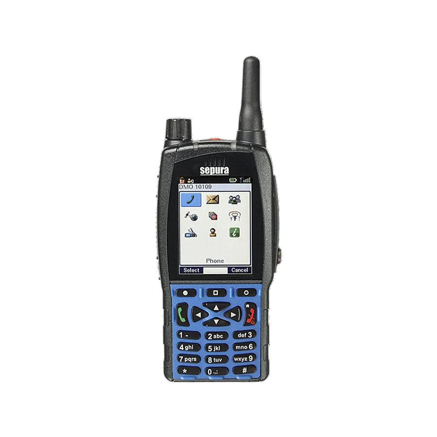 Blue keypad bezel on Sepura SC21 radio