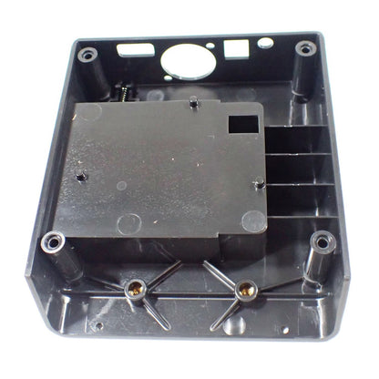 Telex internal view of rear TR1800 black housing panel with molded pillars for fitting and cut-outs for control panel on a white background 