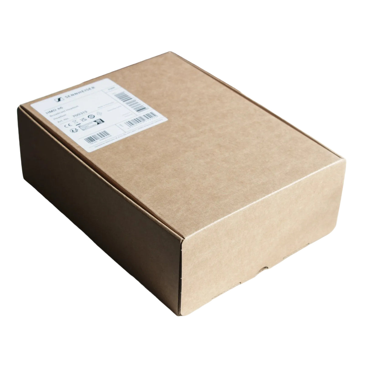 Sennheiser brown retail packaging box with label 700713 HMD 46 Broadcast Headset  