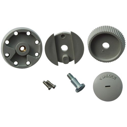 DT108 DT109 Mic Boom Arm swivel fixing assembly SKU 900249 — set of grey mechanical components for Beyer dynamic boom arm on a white background
