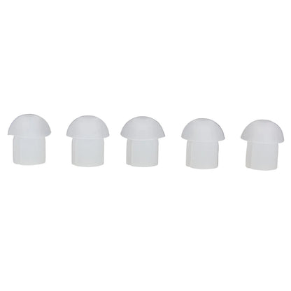Five white mushroom-shaped eartips SKU SC1087