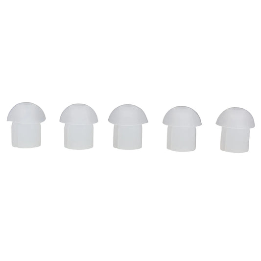 Five white mushroom-shaped eartips SKU SC1087