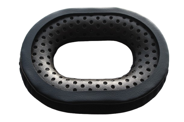 Ear Cushion or pads for Beyerdynamic DT250 DT280 DT290. Black Rear side. Black skirt or seam on edges. Holes for breathability on back.