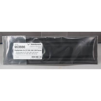 Beyerdynamic retail pack containing black rectangular unfolded headband cushion SKU 903886