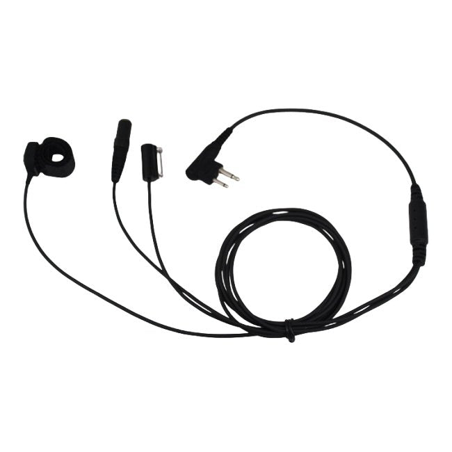 TC4 Motorola GP300 CP040 3-wire covert surveillance headset SKU TC4-M1-JACK — 3-wire headset with ring finger velcro PTT, lapel mic, listen jack socket and 2-pin Motorola connector