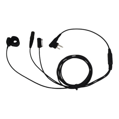 TC4 Motorola GP300 CP040 3-wire covert surveillance headset SKU TC4-M1-JACK — 3-wire headset with ring finger velcro PTT, lapel mic, listen jack socket and 2-pin Motorola connector