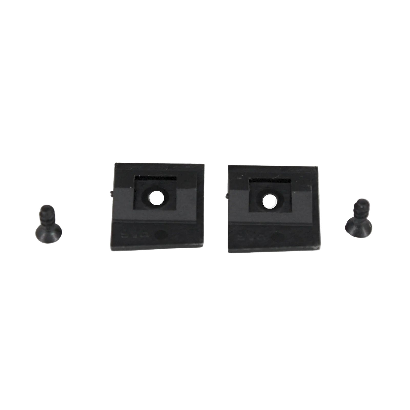 Beyerdynamic headphone pivot set with two black square metal brackets and screws SKU 904122 — components shown - back view