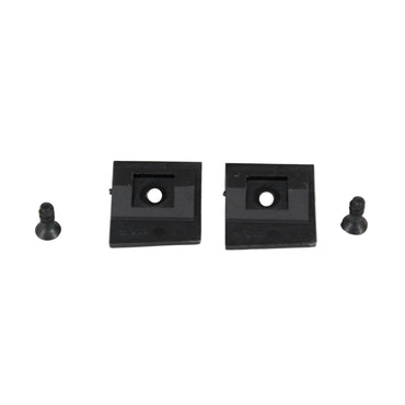 Beyerdynamic headphone pivot set with two black square metal brackets and screws SKU 904122 — components shown - back view
