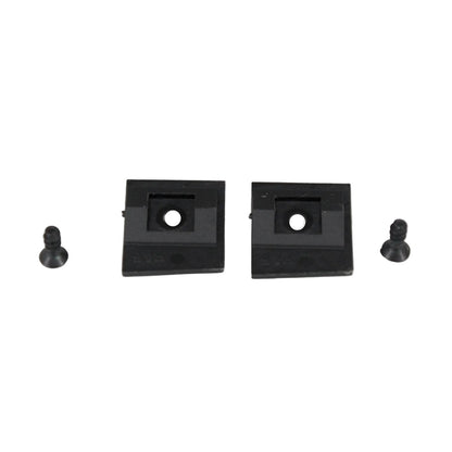 Beyerdynamic headphone pivot set with two black square metal brackets and screws SKU 904122 — components shown - back view