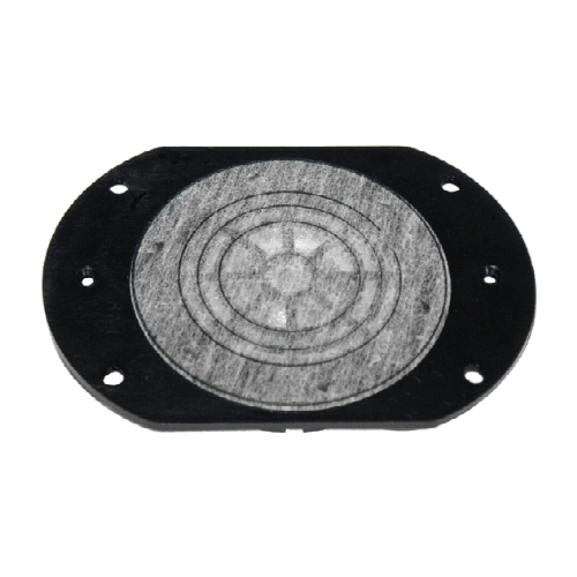 Side front view Headphone Speaker driver unit with black frame and mounting holes 