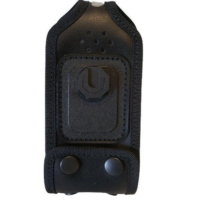 Sepura SRH3900 Klick Fast leather case bottom flap clear PVC behind all cut outs