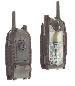 Sepura SRH3900 Klick Fast leather case bottom flap clear PVC behind all cut outs