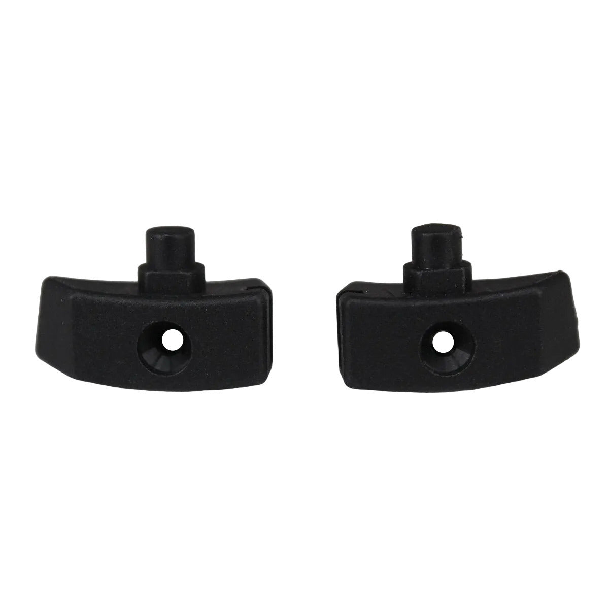 Beyerdynamic two black plastic molding Ribbon Support Service Kit for DT 770 headphones SKU 942750 shwing pillars and holes for screws
