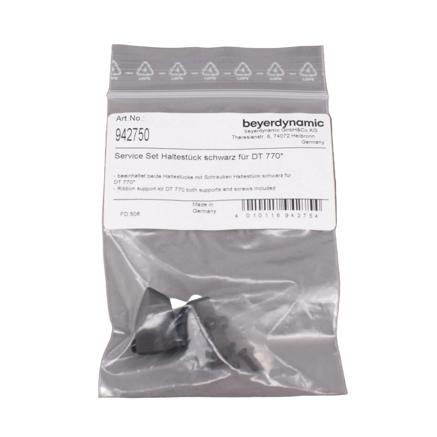 Beyerdynamic retail pack containing SKU 942750 Service set for DT770 headphones