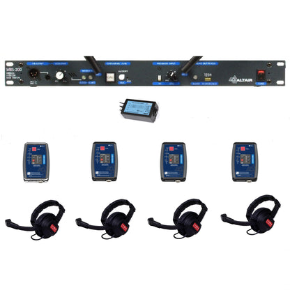 Altair HD Wireless Beltpack Intercom system with 4 wireless beltpacks