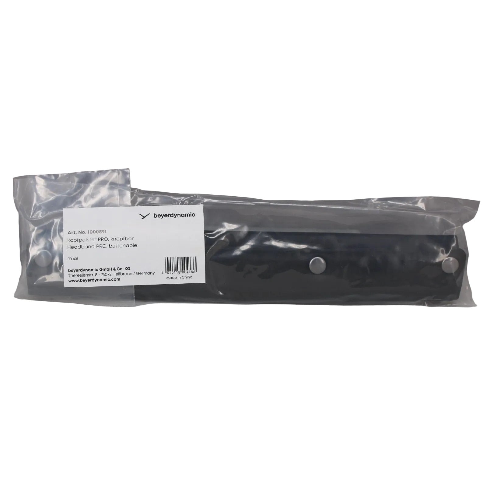 Beyer retail pack containing black headband cushion 1000891 front view for DT770/880/990 headphones 