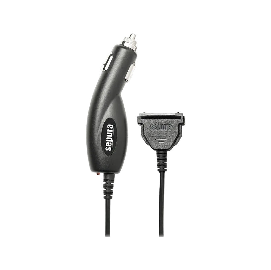 Sepura STP vehicle rapid charger for STP series TETRA radios SKU 300-01465 —  vehicle cigar lighter socket unit and radio connector