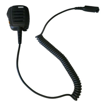 Sepura STP8000 STP9000 SC20 SC21 standard RSM remote speaker microphone SKU 300-00389 — black hand held microphone with speaker, coiled cable and Sepura radio connector