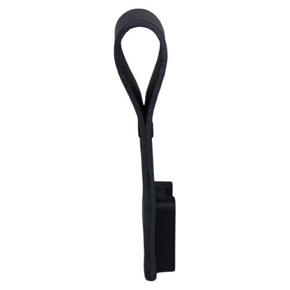 Klick Fast black leather loop for utility belts side view with two drop lengths for the holder SKU DOCK05BLEXDROP