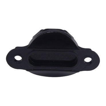 Klick Fast adaptor holes are 31mm apart SKU RSTUD31MM — rear view black moulded Klick Fast radio stud with two round mounting holes