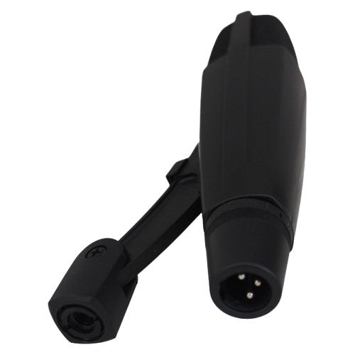 Sennheiser MD 421-II Dynamic Cardioid Microphone — black Sennheiser MD421 microphone on a proprietary mic stand adapter showing XLR3F socket on a white background