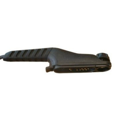Motorola MXP600 black molded multi-pin connector M14 with a right angled cable exit 