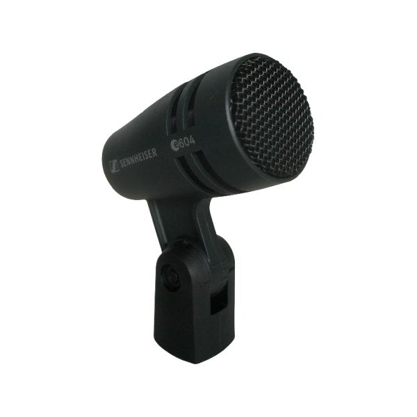 Sennheiser e 604 Dynamic Cardioid Instrument Microphone — black Sennheiser e604 microphone on a white background